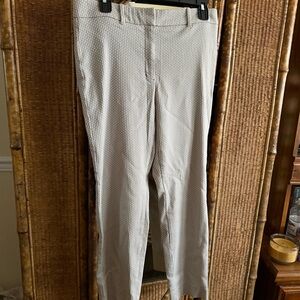 White House Black Market Women’s Light Gray Patterned Pants